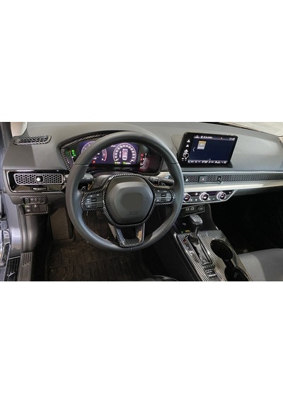 Honda Civic Uyumlu Kontrol Panel Kaplaması Karbon 2022+