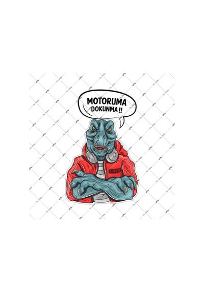 Wrn32 Motoruma Dokunma Kizgin Dinazor Sticker