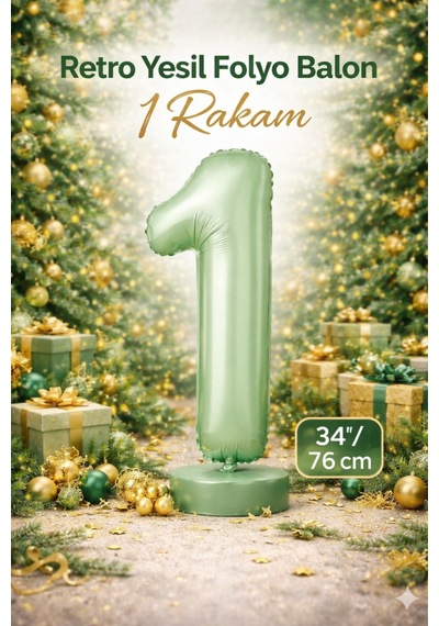 Yeşil 1 Rakam Folyo Balon 76cm Yeşil