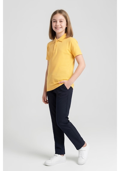 Modanino Kız Çocuk T-shirt %100 Pamuk Ve Okul Tarz 6-16 Yaş 12784mrt Sarı