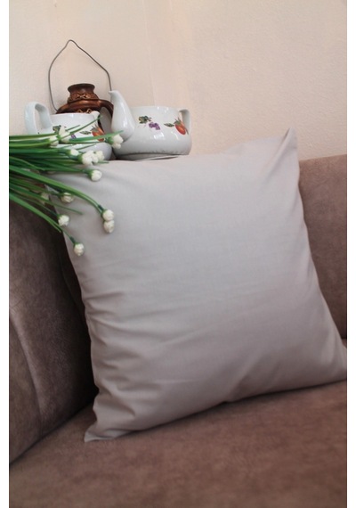 Kül Rengi Premium %100 Pamuklu Fermuarsız Kırlent Kılıfı 43x43cm
