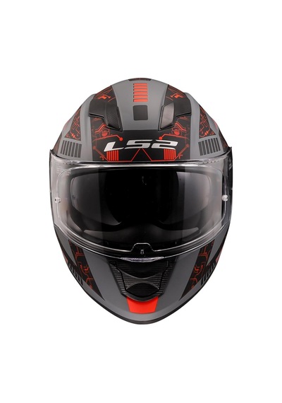 Ls2 Stream Evo Tect Mat Gri - Siyah - Kırmızı Kask