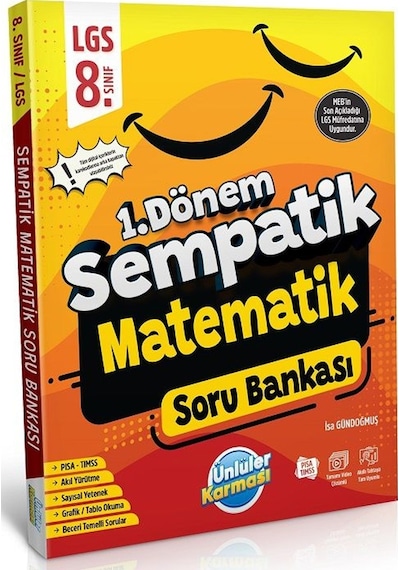 Ünlüler Karması Yayınları 8. Sınıf Lgs Matematik 1. Dönem Sempatik Soru Bankası P-205906