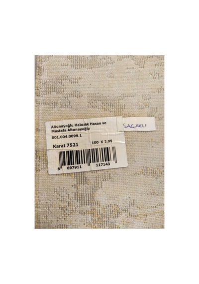 Karat 7521 Krem-yeşil Halı Beyaz