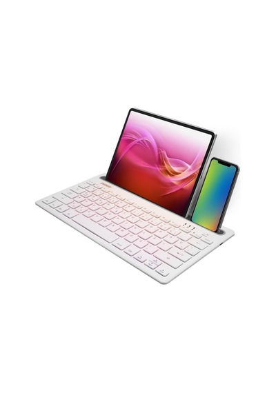 Kb-bt82 Q Kablosuz Beyaz/gümüş Mac/win/android/ıos Uyumlu Bluetooth Ultra İnce
