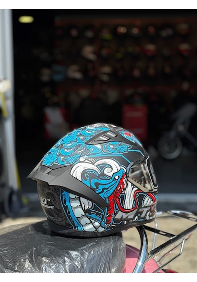 Mts Fullface Kask Ece2206 Sertifikalı Güneş Vizörlü Mavi