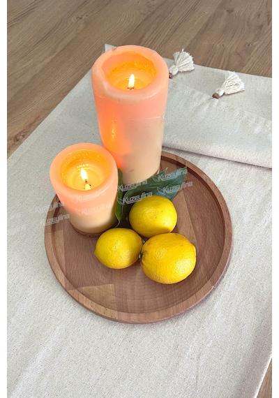 Doğal Ahşap Sunum Ve Servis Tabağı Çerezlik 25 Cm Çap Kayın Ağacı - Kl-s521a742 Ahşap