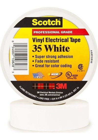 3m Scotch 35 Vinil Elektrik Bandı Beyaz 19 Mm X 20 M 3m 10'lu