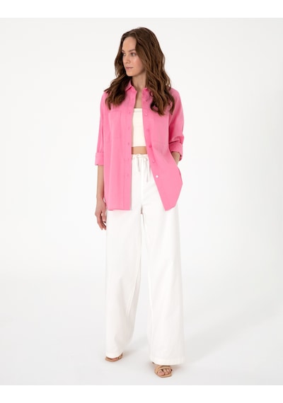 Pierre Cardin Kadın Açık Pembe Gömlek Desenli 50313128-vr078 Açık Pembe