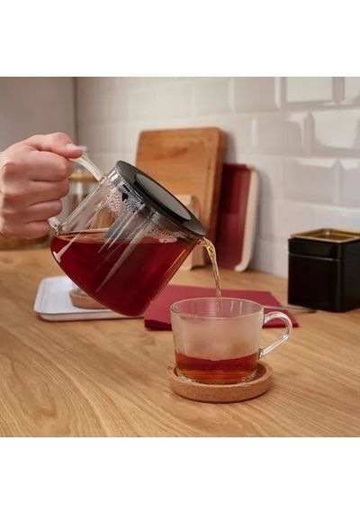 Sumuhome Rıklıg Pratik Cam Demlik 0.6 Lt Siyah - Şeffaf