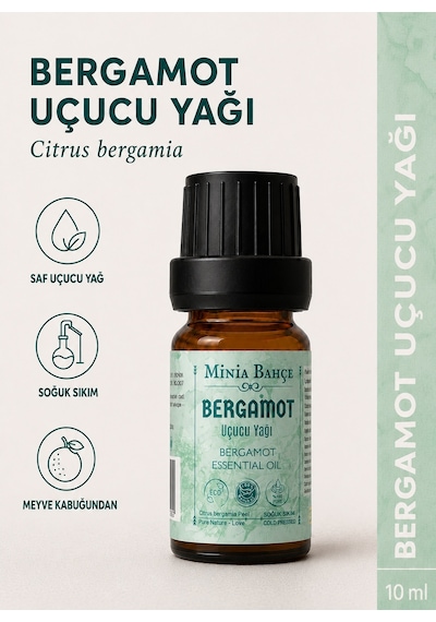 Minia Bahçe Bitki Ve Sanat Atölyesi Bergamot Uçucu Yağı Saf ve Katkısız Bitkisel Uçucu Yağ 10 ML