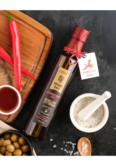 Körfez Acılısı Acı Kırmızı Biber Çeşnili Sızma Zeytinyağı - 250 Ml