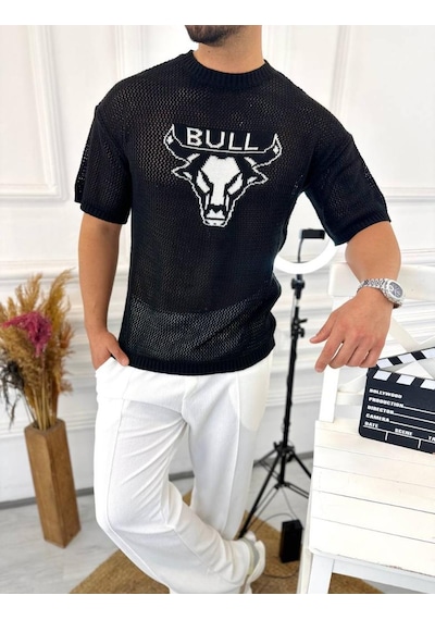 T-shirt Nefes Alabilen Terletmez Pamuklu Fileli Tişört Oversize Tshirt Bull Sıyahbeyaz T-shirt Nefes Alabilen Terletmez Pamuklu Fileli Tişört Oversize Tshirt Bull Sıyahbeyaz