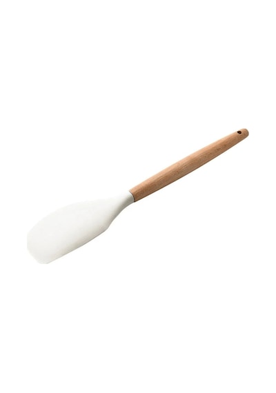 Morponi Bambu Saplı Silikon Sıyırma Yan Spatula Kremrengi