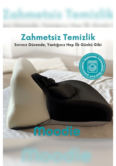 Çiftler İçin Ergonomik Pozisyon Destek Yastığı, Yakınlık Ve Konfor Kama Yastığı 60x40x30 Cm Siyah