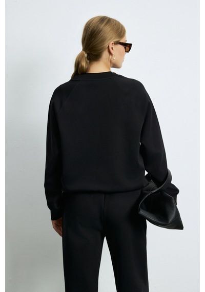Lufian Alice Kadın Örme Sweatshirt 122030027 Siyah