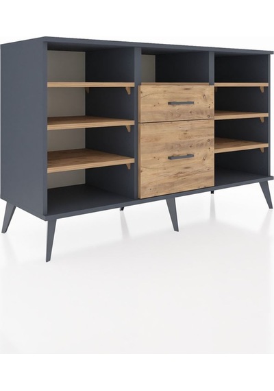 Kronos Konsol 7 Raflı 2 Çekmeceli 132x59x83 Antrasit-çam/çam Çam/çam Kronos Konsol 7 Raflı 2 Çekmeceli 132x59x83 Antrasit-çam/çam Çam/çam