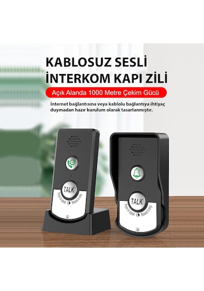 Hymark İnterkom Elektronik Kablosuz 2 Yönlü Ses İletimi Telsiz Uz