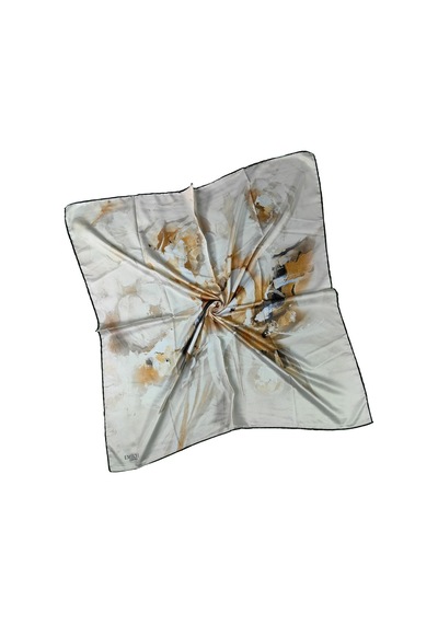 Mim Eşarp Emilya Rayon Çiçek Desenli Eşarp 90x90 Cm Tarçın - Kahve