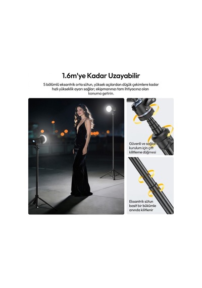 Ulanzi Mt93 160cm Otomatik Açılır Uka Ball Head Quick Release Alüminyum Tripod - T202