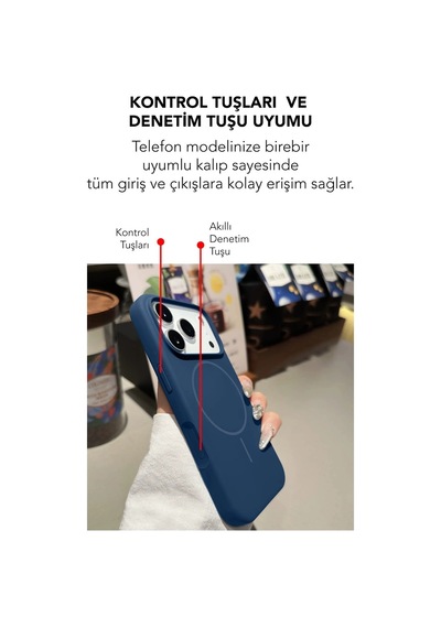 Apple İphone 17 Pro Uyumlu Magsafe Lansman Silikon Kılıf Lacivert