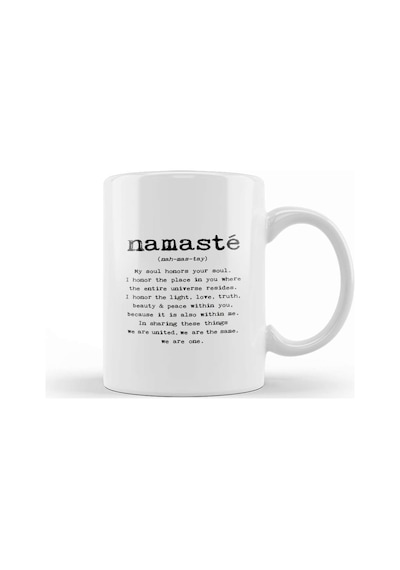 Namaste Yazı Meditasyon 02 Kupa Bardak Porselen Karışık