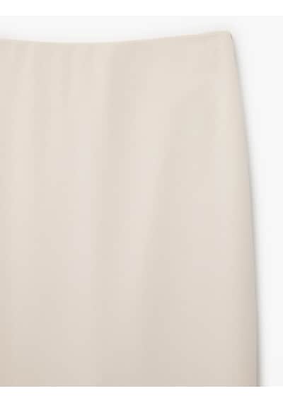 Koton Modal Kumaş Slim Fit Yırtmaçlı Midi Kalem Etek Bej 6sak10127ek