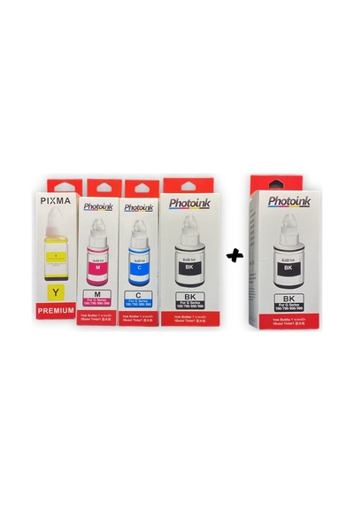 4 Renk +1 Siyah - Canon Gı 490 Uyumlu Photoınk Plus Mürekkep Takımı - Özel Kutulu Ambalajında - G1400/g1410/g2400/g2410/g2411/g3400/g3411/g4400 868198
