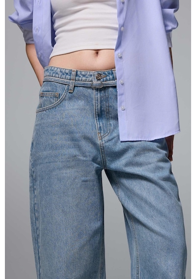 Defacto %100 Pamuk Barrel Fit Yüksek Bel Dikiş Detaylı Jean Pantolon H7134ax26aunm39 Mavi-nm39 Defacto %100 Pamuk Barrel Fit Yüksek Bel Dikiş Detaylı Jean Pantolon H7134ax26aunm39 Mavi-nm39