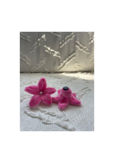Dudu Bubu 2 Li Çiçekli Buzdolabı Magneti Pembe