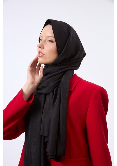 Mirsoy Scarf Zerafet Desen Şal Siyah