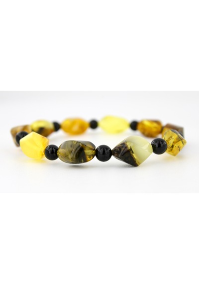 Kehribar Bileklik Özel Tasarım Ambergold Blk33-23 Çok Renkli