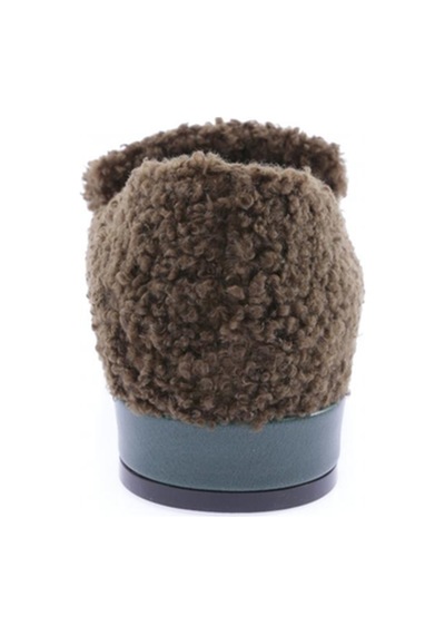 Dgn 5270-424 Metal Tokali Peluş Kadin Oxford Ayakkabi Yeşil Peluş
