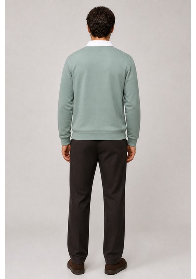 Redline Snap Erkek Regular Fit Düğmeli Kışlık Sweatshirt Mint