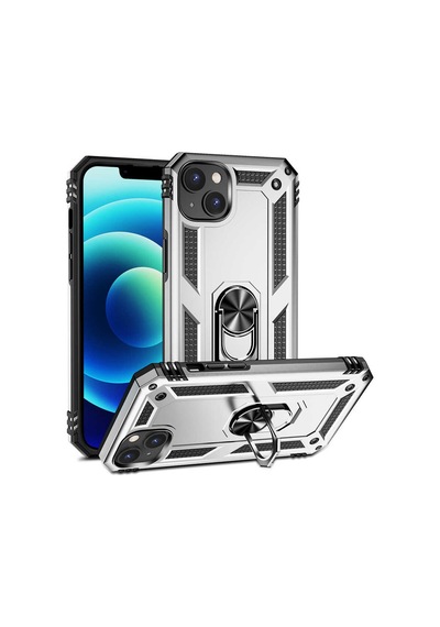 Apple iPhone Uyumlu 14 Plus Kılıf Kamera Koruyucu Manyetik Standlı Tank Koruma Pazarplus Siyah