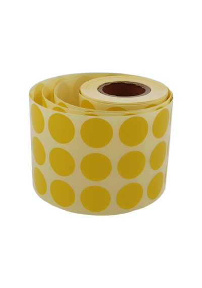 Renkli Kuşe Rulo Çap Etiketi 25mm X 25mm 2500 Adet Yan Yana 3 Lü