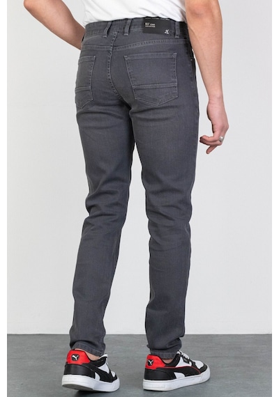 Erkek Koyu-Gri Slim Fit Dar Kesim Esnek Likralı Denim Jeans Kot P (492074509)