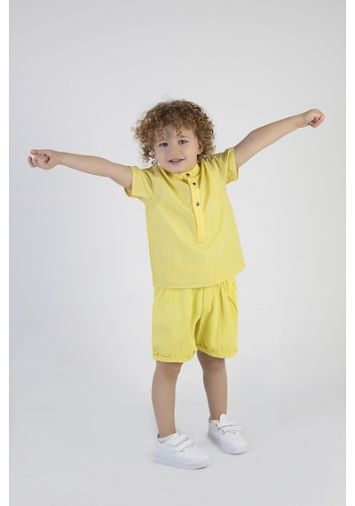 Harika Kids Erkek Çocuk Gömlek-gardin Şort Alt Üst Takım 001