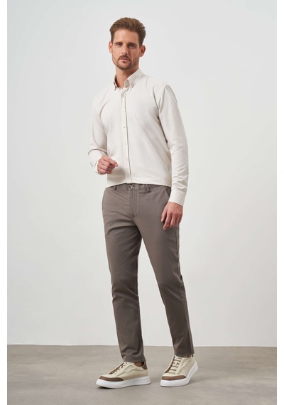 Morven Erkek Haki Yazlık Pamuk Yan Cep Slim Fit Chino Pantolon 25ys003004710 Haki