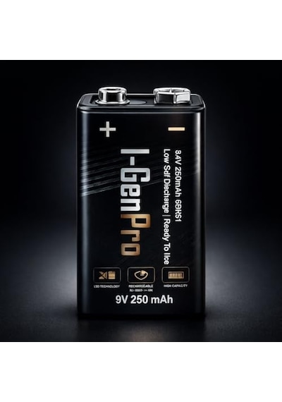 I-gen Batteries Pro 6hr61 9v 250 Mah Şarj Edilebilir 9 Volt Pil Ni-mh Şarjlı Pil 2&apos Li Paket