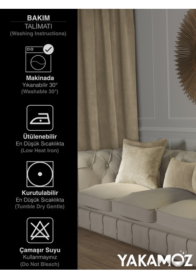 Br Yakamoz Kumsal Beji Kırlent , Yastık Kılıfı Kadife Görünümlü Velvet Touch Serisi Kumsal Beji