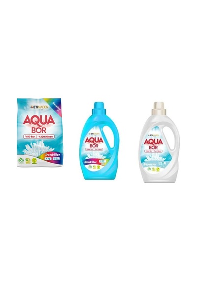 Aquabor Doğal Mineralli 4 Kg Renkliler + Sıvı Renkliler + Sıvı Beyaz 3 Lü Set 20131263