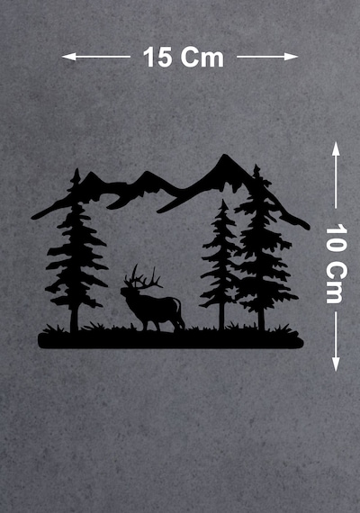 Avcı Orman Ve Dağ Sticker - 4x4 Off Road Adventure Sticker - Araba Oto Karavan Sticker - 02170 15x10 Cm