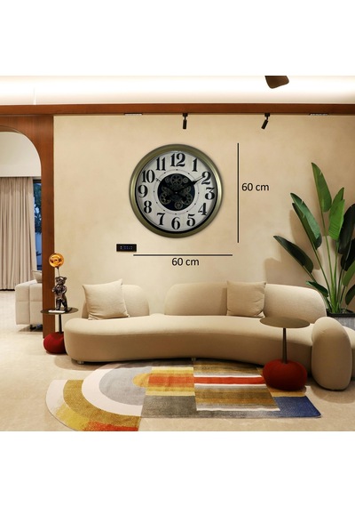 Retro Prime Classic 60 Cm Çarklı Duvar Saati Eskitme