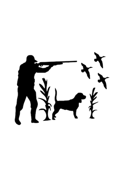 Kuş Avlayan Avcı Sticker Duvar Dekor Sticker 40 X 32 Cm
