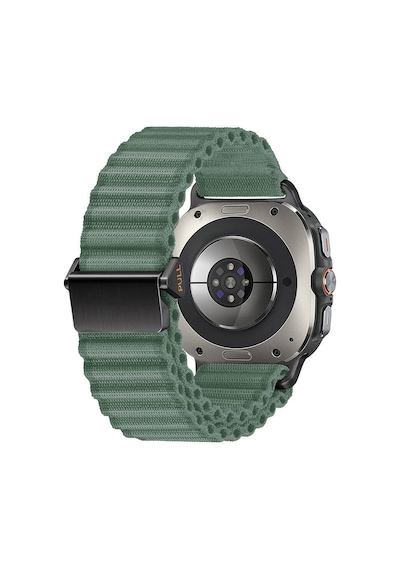 Galaxy Uyumlu Watch Ultra 47mm Mkst Krd-120 Naylon Kumaş Hasır Örgülü Kordon-yeşil