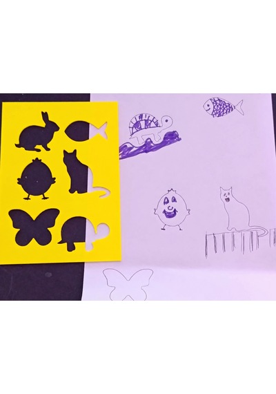 3d Baskı Hayvan Figürleri Çizim Şablonu - Çoklu Desen Kalıbı - Sarı