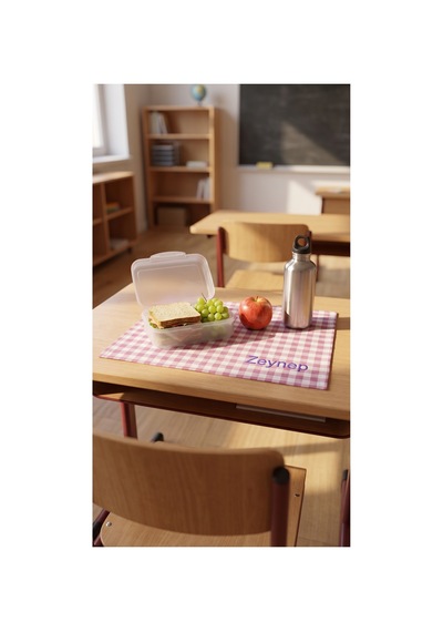 Kişiye Özel İsim Nakışlı Duck Kumaş Beslenme Örtüsü 45x35 Cm Su Ve Leke Tutmaz Kumaş - 922808783