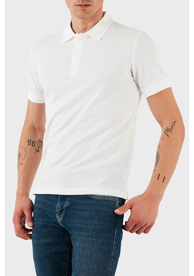 Calvin Klein Erkek Polo Yaka T Shirt K10k114484 Yaf Beyaz Beyaz