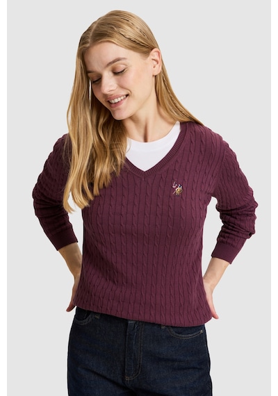 U.S. Polo Assn. Kadın Bordo Basic Kazak 50327575-vr180 Dark Plum